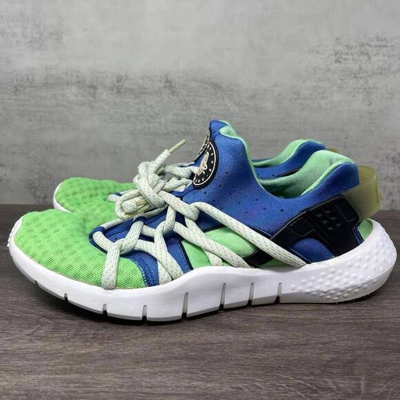 Nike Air Huarache NM Shoes Mens Mens 11 Scream Green Blue White Running 705159-3 - Picture 1 of 12